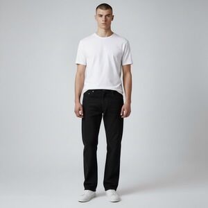 Ermenegildo Zegna Jeans Mens 36 Black Cotton Straight Fit Made In Italy